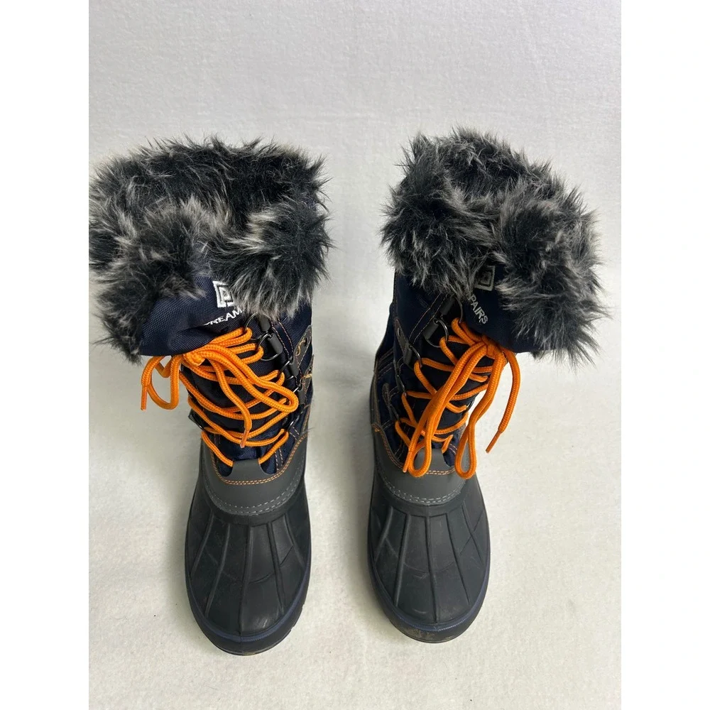 Winter Snow Dream Pairs Womens 4‎ Navy Blue Orange Kriver-1 Faux Fur Duck Boots